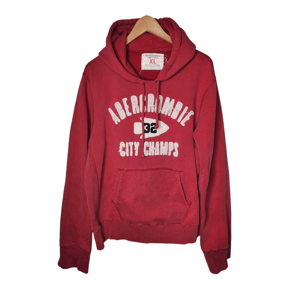 Vintage Y2K Abercrombie Fitch Hoodie Sweatshirt Distressed Arrowhead Logo XL